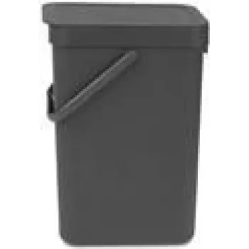 brabantia šiukšlių dėžė Juoda & Go 12 l pilka (109805)