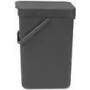 brabantia šiukšlių dėžė Juoda & Go 12 l pilka (109805)