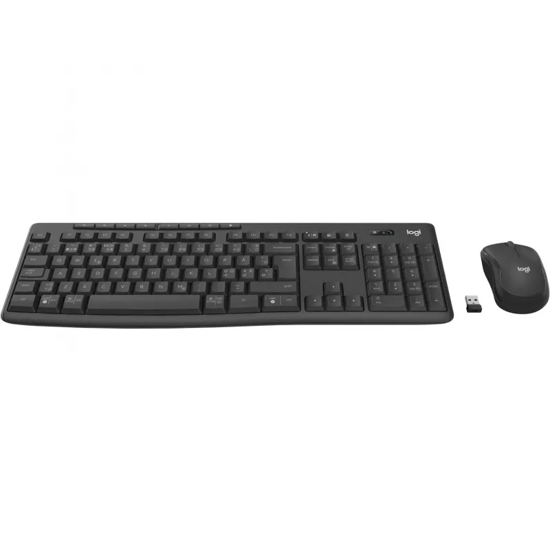 Logitech MK370 Combo for Business klaviatūra su pele, biuro, belaidė RF + Bluetooth, QWERTY, Nordic, grafitas