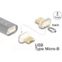 Kabelio jungties adapteris DeLOCK 66575 Magnet USB Micro-B auksinė balta