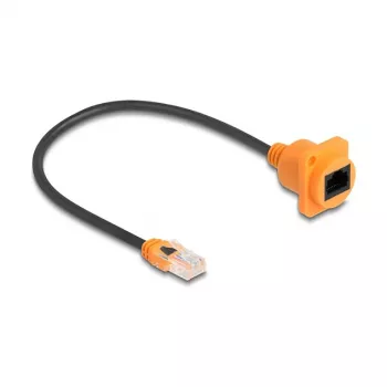 DeLOCK tinklo kabelis 90804 0,3 m Cat5e U/UTP RJ-45 Juoda Oranžinė