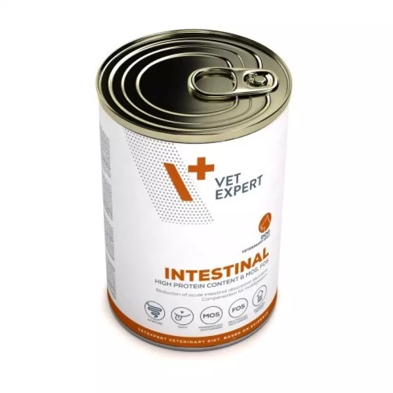 Drėgnas šunų ėdalas VETEXPERT Veterinary Diet Intestinal 400 g, paukštiena, be grūdų, atsigavimui po virškinimo trakto operacijos