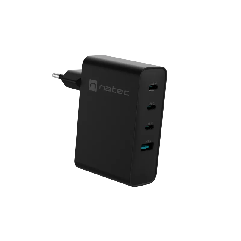 NATEC NUC-2234 mobiliojo įrenginio įkroviklis Nešiojamam kompiuteriui, Išmaniajam telefonui Juodas AC Greitas įkrovimas Vidaus