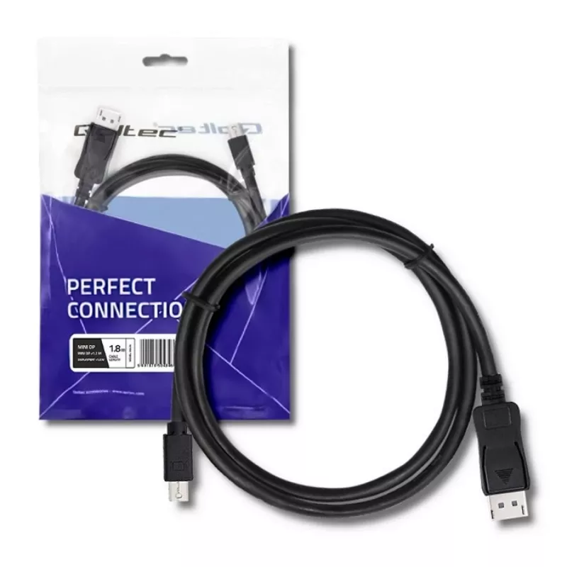 DisplayPort kabelis Qoltec 50434 1,8 m Mini DisplayPort juodas