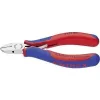 Knipex elektronikos šoniniai pjaustytuvai, ilgis 115 mm, forma 1, nusklembta briauna taip, 2C apvalkalas, veidrodinė poliravimas