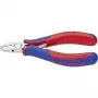 Knipex elektronikos šoniniai pjaustytuvai, ilgis 115 mm, forma 1, nusklembta briauna taip, 2C apvalkalas, veidrodinė poliravimas