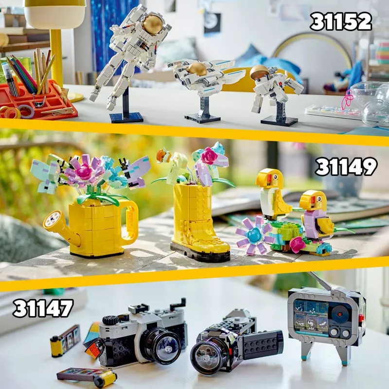 LEGO Creator gėlė laistytuve 31149 — surenkamas gėlių modelis, 420 dalių, 120×150×130 mm
