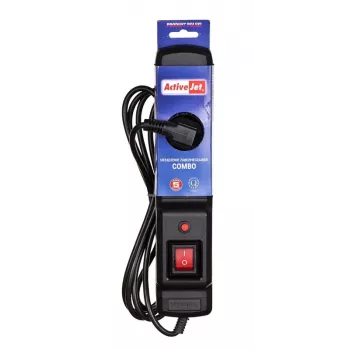 Activejet COMBO 3GN 3M juodas maitinimo blokas su laidu