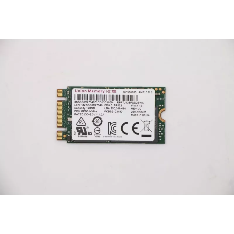 Lenovo UMIS AM610 128GB M.2 PCIe 2242 RPFTJ128PDD2EWX SSD (01FR572)