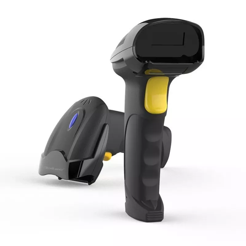 Belaidis brūkšninio kodo skaitytuvas QOLTEC 50856 — 1D ir 2D belaidis rankinis, USB sąsaja, ABS korpusas, 170×62×100 mm, 203 g
