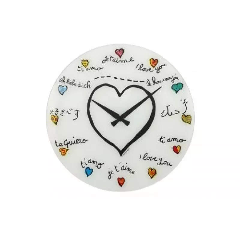 NeXtime klok 8030 Loving You, Ø43 cm, Sieninis, Balta / Įvairiaspalvis