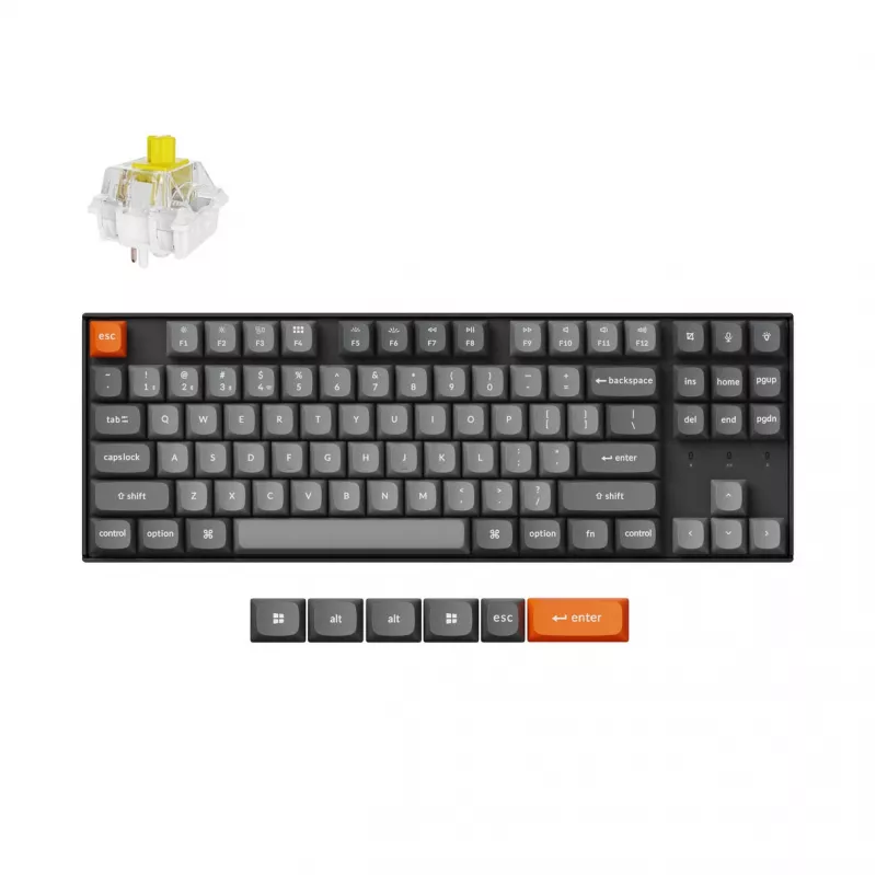 Keychron K8 Max RGB - US Layout - Hot-Swappable Super Banana belaidė klaviatūra