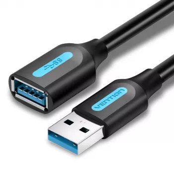 USB 3.0 ilginimo laidas Vention CBHBD 0,5 m — USB A kištukas į USB A lizdą, 5 Gbps, juodas