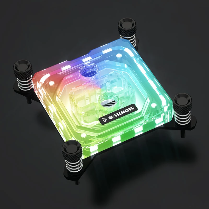 Vandens blokas Barrow LTYK3-04I Juoda Acrylic RGB procesoriaus aušinimui, akrilo viršus, RGB apšvietimas