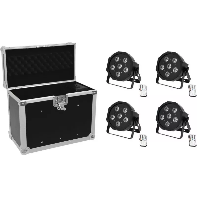 EUROLITE LED rinkinys 4x SLS-603 su dėklu EC-SL4M, modelis 20000306