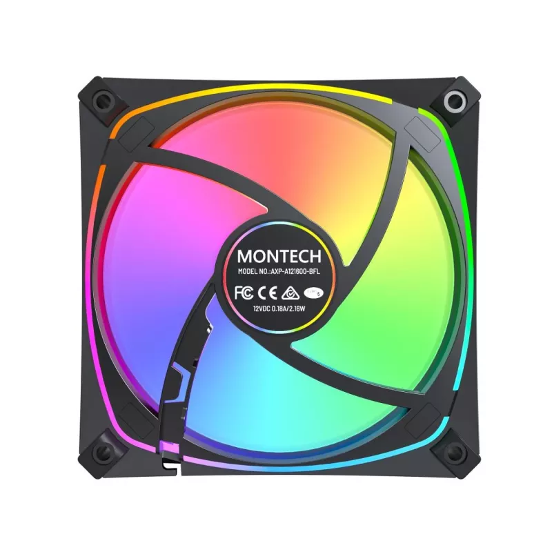 MONTECH AX120 PRO juoda 120mm ARGB 3 vnt. rinkinys