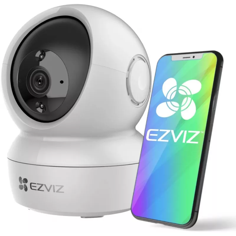 IP apsaugos kamera EZVIZ H6c 1920 x 1080, patalpų sferinė, Wi‑Fi ir Ethernet, 4 mm objektyvas, 360° apžvalga, microSD iki 256 GB