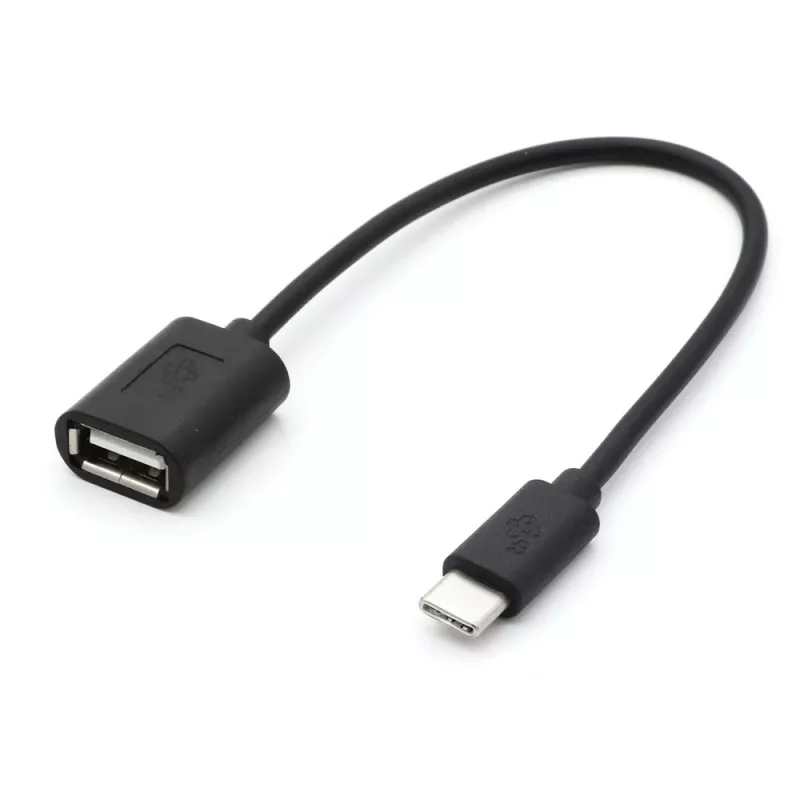 TB kabelis OTG USB AF – USB C 15 cm juodas (AKTBXKU4PAC015B)