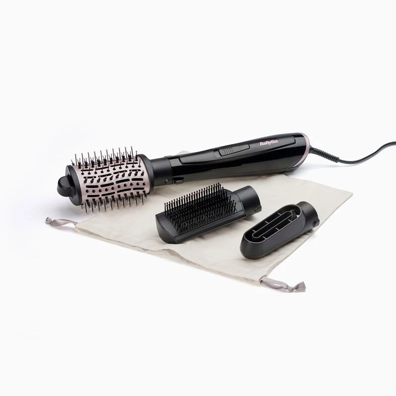 Karšto oro šepetys BABYLISS Style Smooth 1000 Airflow AS128E, 1000 W, juodas, 3 šepečiai, joninė technologija, reguliuojamas termostatas