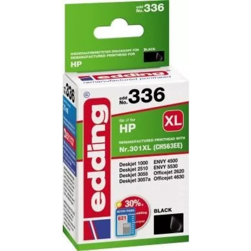 edding spausdintuvo kasetė EDD-336 juoda, suderinama su HP 301XL CH563EE