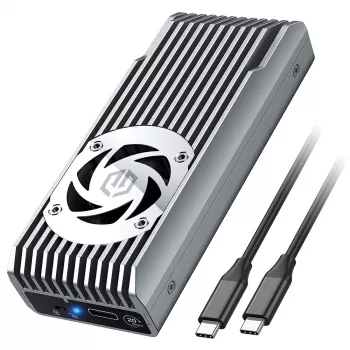 GrauGear externes Gehäuse M.2 NVMe mit Lüfter 20Gbit - Laufwerks-Gehäuse - Gehäuse (G-M206-20G-F)