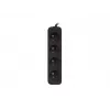 Maitinimo prailgintuvas Lanberg PS0-04E-0100-IEC-BK 1m 4 kintamosios srovės lizdai vidaus patalpoms juodas