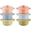 6 vnt. rinkinys Mini Cocotte apvalus 10 cm, įvairiaspalvis