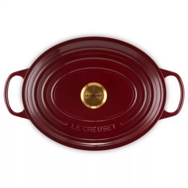 Le Creuset Signature ovali skrudintuvė 31 cm raudono vyno spalvos (21178319494441)