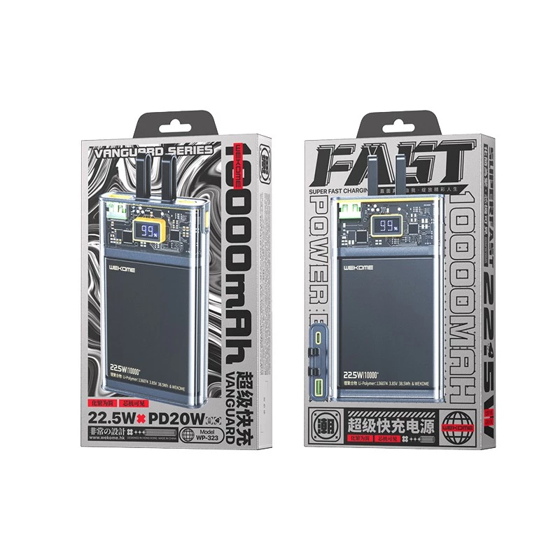Išorinė baterija WK-WP-323, 1000 mAh super greitas įkrovimas