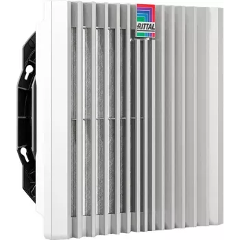 Ventiliatoriaus komplektas Rittal SK 3241.810 — įmontuojamas kintamosios srovės ventiliatorius, oro srautas 245 m³/h, plastikinis korpusas, pilkas
