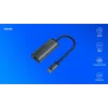 SAVIO Adapter USB-C 3.1 Gen.1 (M) į RJ-45 Gigabit Ethernet (F), 1000 Mbps, AK-56, pilka