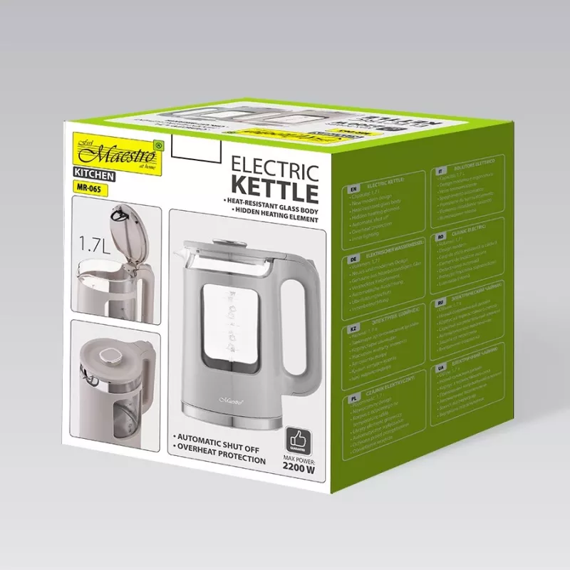 Maestro MR-065 elektrinis virdulys 1,7 L 2200 W (MR-065-GREY) Pilka