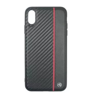 Telefono dėklas Tellur Cover skirtas iPhone XS Max — juoda anglies pluošto apdaila