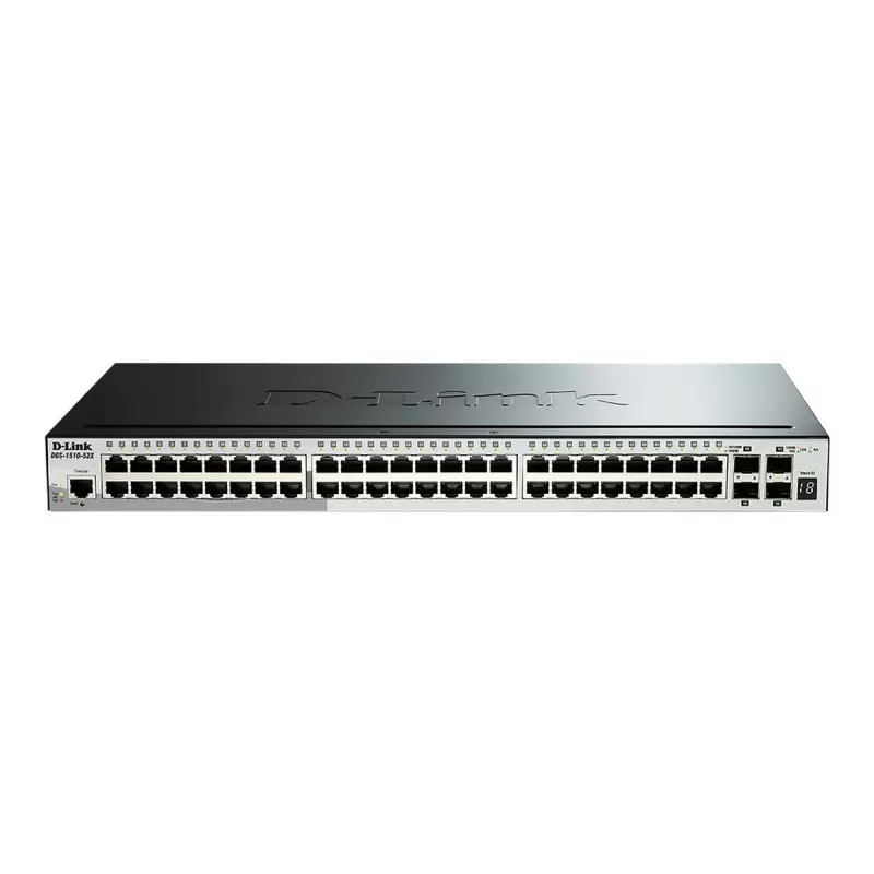 D-Link 52 prievadų „Gigabit“ sudedamas išmanusis valdomas jungiklis su 4 x 10G SFP+