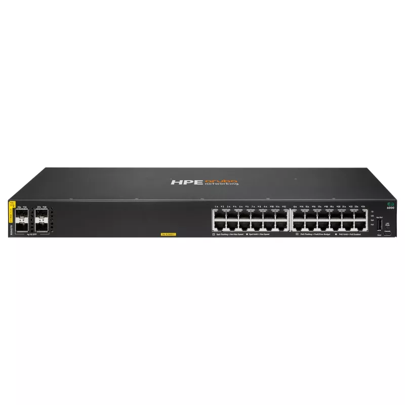 Switch HP Enterprise Aruba 6000 24G CL4 4SFP — 24 x Gigabit Ethernet, 4 x SFP prievadai
