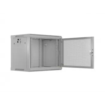 Lanberg WF01-6409-23S 19 9U 600X450 pilka sieninė montavimo spinta, perforuota
