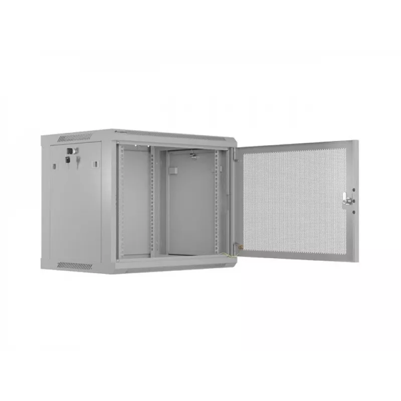 Lanberg WF01-6409-23S 19 9U 600X450 pilka sieninė montavimo spinta, perforuota