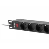 LANBERG PDU-09F-0300-BK maitinimo skirstytuvas — 9x Type F lizdai, 3 m kabelis, aliuminis korpusas, 10 A