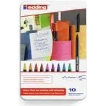 Flomasteriai Edding 1200 colourpen ploni juoda mėlyna ruda žalia oranžinė rožinė violetinė raudona geltona 10 vnt.