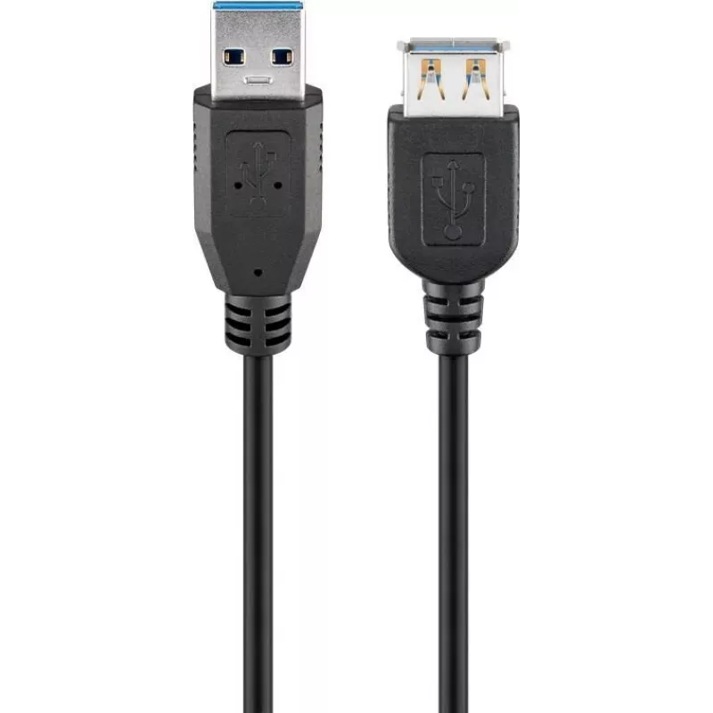 Goobay USB ilginamasis laidas USB 3.0 m juodas - USB-3.0 kištukas A tipo > USB-3 (74149)