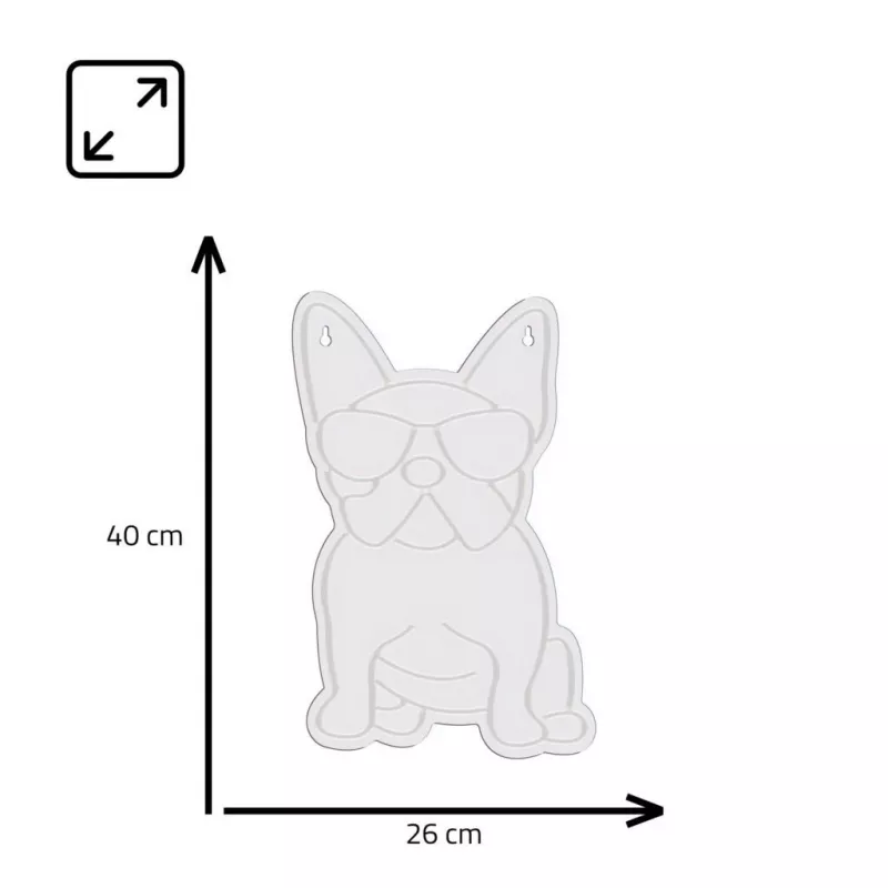 Neoninė šviesa MANTA Manta SNL66WH French Bulldog White – dekoratyvinis LED neoninis ženklas, prancūzų buldogo formos