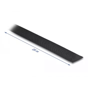 DeLOCK Audinio juosta 25 m x 25 mm nuplėšiama lipni juoda
