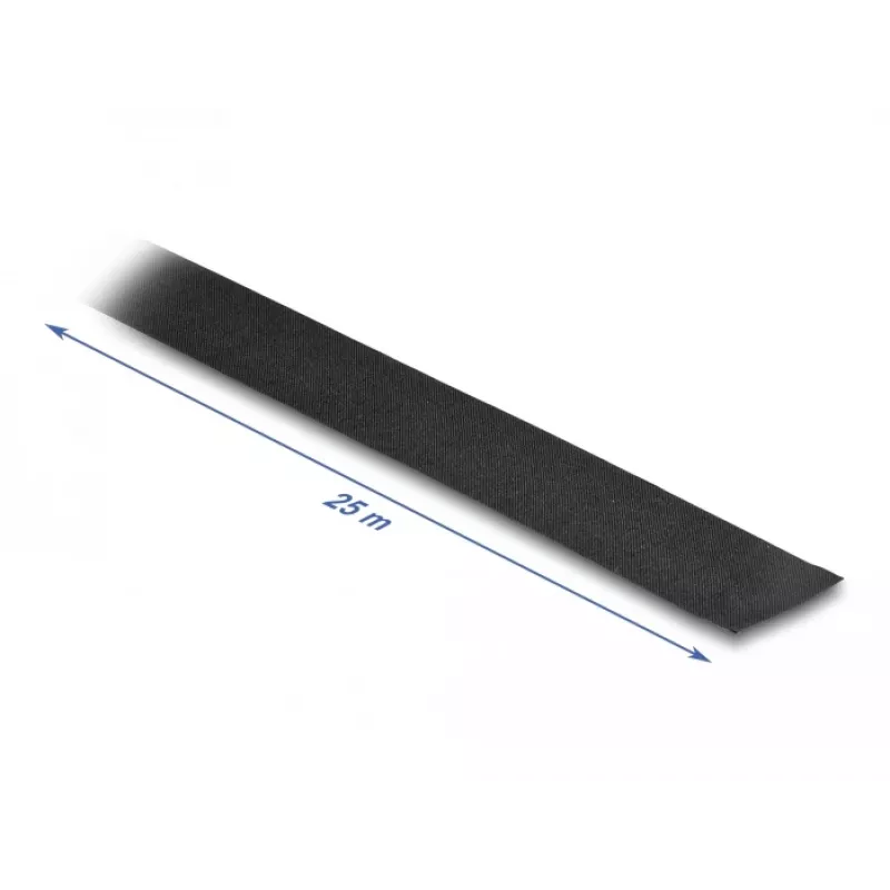 DeLOCK Audinio juosta 25 m x 25 mm nuplėšiama lipni juoda
