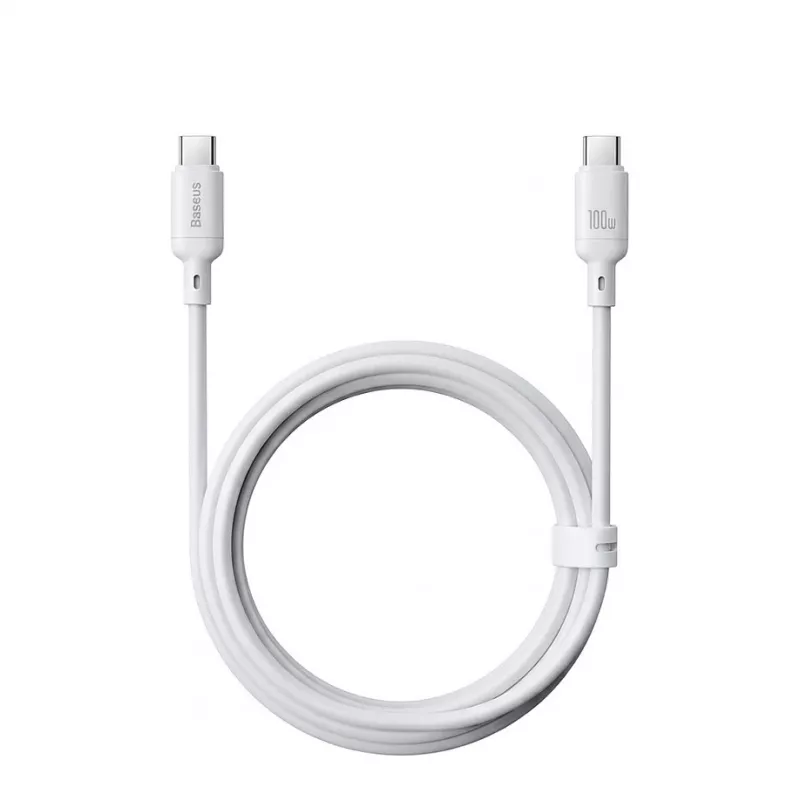 USB Type-C laidas Baseus Silky Series 100W 2 m baltas