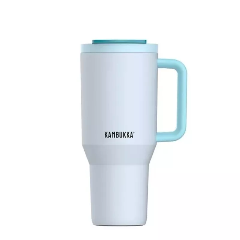 Termo puodelis su teleskopiniu šiaudeliu Kambukka Rio Tumbler 950ml Frosty Coconut