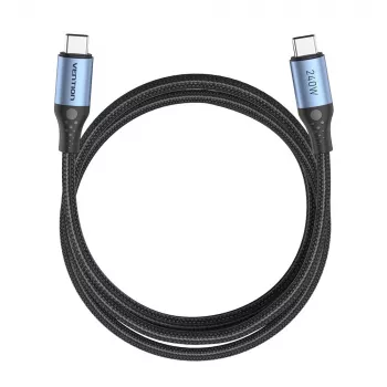 Vention USB 2.0 5A 240W 1.5m JUODAS USB-C į C laidas