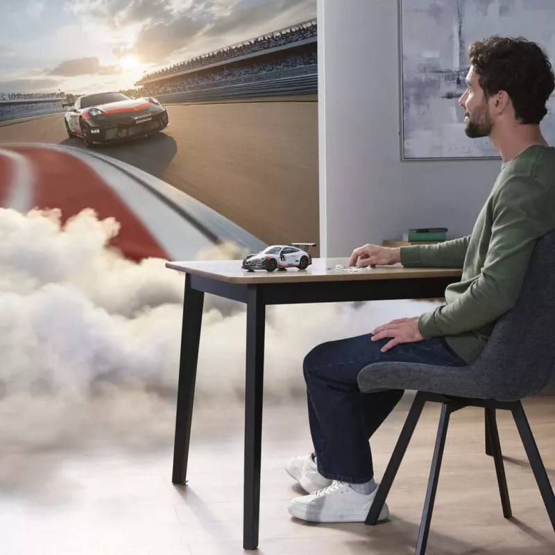 3D dėlionė Ravensburger Iconics Porsche 911 GT3 Cup – modelio kopijos rinkinys