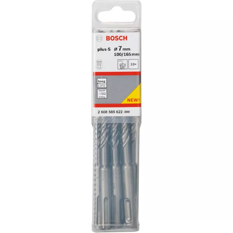 Grąžtas, Bosch SDS-plus-5, 165 mm ilgio, SDS-plus kotas