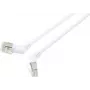 Renkforce RF-6071564 RJ45 tinklo kabelis, komutacinis kabelis CAT 6a F/UTP 0,50 m baltas kištuko kontaktai 360° pasukami, kampuotas kabelio išėjimas 1 vnt. (RF-6071564)