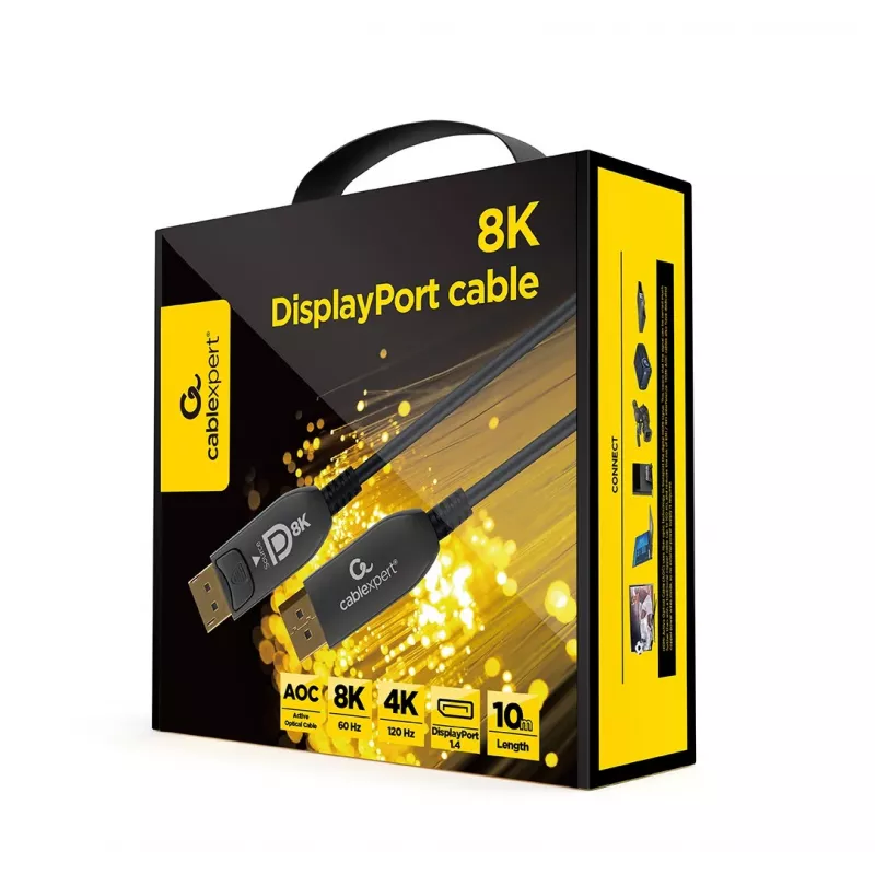 DisplayPort kabelis Gembird CC-DP8K-AOC-10M 10m Juodas